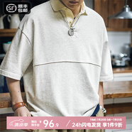 馬登工裝男士polo衫寬松廓形短袖夏季學(xué)院風(fēng)翻領(lǐng)休閑打底衫半袖T恤男 淺花灰 【輕奢polo衫/抗皺/純色/美式t恤】 2XL 【今日下單 順豐包郵】