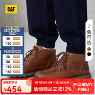 CAT卡特馬丁靴工裝靴男鞋城市輕戶外休閑牛皮短靴P725205 棕紅 43