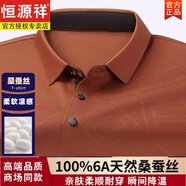 恒源祥2025新款喜爸爸夏裝短袖T恤男生日禮物喜公公夏季婚宴裝半袖 【銷量500件】亞棕MR-11502 M 48
