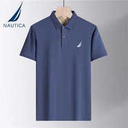 諾帝卡（NAUTICA）舒適透氣商務(wù)休閑短袖T恤翻領(lǐng)棉質(zhì)POLO衫 深灰 3XL