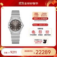 歐米茄（OMEGA）瑞士星座系列曼哈頓石英防水女腕表28mm【11.11提前購】 鋼帶灰盤131.10.28.60.56.001
