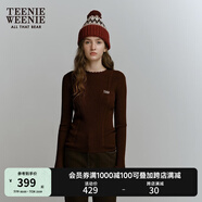 Teenie Weenie小熊春季手工鉤花肌理感知性毛衣打底衫復古毛針織衫 棕色 L 170