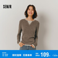 森馬（Semir）森馬毛衣女短款假兩件含羊毛針織衫24冬新款保暖內(nèi)搭109724107015