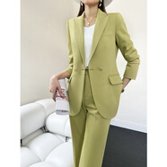 詩(shī)璐雅（SHILUYA）西裝小眾設計時(shí)尚街頭芥末綠2025 k型修身白色休閑女裝 單件西裝 S