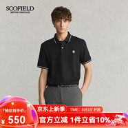 Scofield25年夏季新品商務(wù)休閑T恤含萊賽爾棉質(zhì)短袖翻領(lǐng)POLO衫男 黑色 M (170)