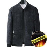 七匹狼狼影秋冬裝雪尼爾外套男士夾克衫人男裝翻領(lǐng)秋季上衣服 【加絨】藍灰色_立領(lǐng)雪尼爾_【送棉襪】 加厚 4XL 195【建議175-190斤】