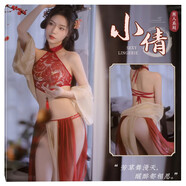 霏慕情趣內衣 夫妻刺激 高檔性感睡衣黑絲絲襪性感誘惑女角色扮演用品 小倩國潮繡花肚兜紗裙套裝7025
