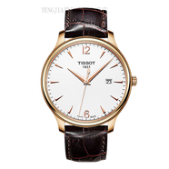 天梭（TISSOT）瑞士俊雅系列石英防水皮帶男表手表T063.60.16.037.00 T063.610.36.037.00