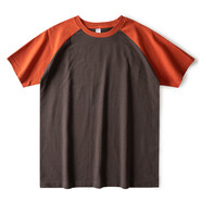 MUJI COM無印良品【商超同款】滿滿的學(xué)院風(fēng)250g拼接撞色寬松圓領(lǐng)上裝男女 深灰+磚紅 2XL