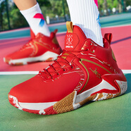 喬丹格蘭秋冬防臭皮面籃球鞋男學(xué)生防滑耐磨運動(dòng)戰靴高幫男鞋 10152大紅-皮面款 37