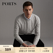 PORTS寶姿男裝早秋明星同款星心系列純針織衫毛衣MN9K019JCIH LT GREY M