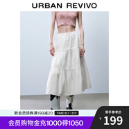 UR2025夏季新款女裝時尚休閑甜美蝴蝶結系帶半裙UYY550026 本白 XS
