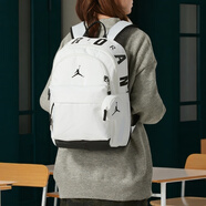 耐克（NIKE）男包女包 2025秋季新款雙肩包運(yùn)動(dòng)背包airjordan潮流休閑學(xué)生書包 白/黑 贈(zèng)黑色筆袋一個(gè) MISC