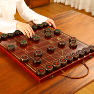 紫湖50號(hào)黑檀木中國(guó)象棋實(shí)木高檔象棋大號(hào)成人折疊便攜棋盤禮盒套裝