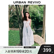 UR【鐘楚曦同款】2025春季新款女裝波嬉風(fēng)鏤空連衣裙UYL750029 本白 S
