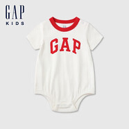 GAP嬰童2025春季新款logo棉質(zhì)柔軟連體衣兒童裝包屁衣爬服687144