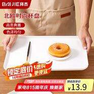 拜杰長(cháng)方形水果托盤(pán)茶盤(pán)家用果盤(pán)早餐盤(pán)收納盤(pán)客廳零食盤(pán)大號純白色