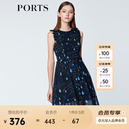 PORTS寶姿商場同款 新品女裝甜美木耳邊裝飾無袖連衣裙SN8D027HPP022 丈青 S (4)