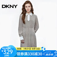 唐可娜兒（DKNY）【京東奧萊】新款格子連衣裙女春秋季新款長袖氣質(zhì)中長款裙子W141 W1412Z13-243 XS