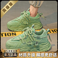 森馬（Senma）網(wǎng)紅男鞋2025新款夏季網(wǎng)面透氣運(yùn)動(dòng)休閑跑步增高厚底老爹潮鞋 綠色(款) 39 現(xiàn)貨速發(fā)
