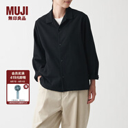 無印良品（MUJI） 男女通用法蘭絨開領(lǐng)襯衫長袖休閑百搭襯衣外套純棉全棉ACA71A1A 黑色 XXS-XS 150/72A