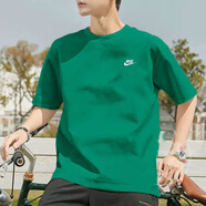 耐克（NIKE）綠色短袖男子運動T恤夏季新款上衣薄體恤寬松五分袖 墨綠AR4999-365 正品 寬松透氣 L 推薦130-150斤