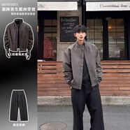 良茨三防美式飛行夾克男春秋穿搭一整套立領(lǐng)棒球服外套短款工裝沖鋒衣 【灰色夾克+黑色西褲】?jī)杉?M 80-100斤