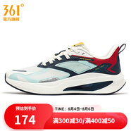 361度男鞋運動鞋秋季新款男常規(guī)跑步鞋 羽毛白/油墨藍 39