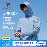 駱駝防曬皮膚衣男[冰山1.0]遮陽冰絲透氣冰感皮膚衣外套 100B，煙松藍(lán)，男女同款 （冰感防曬） 3XL