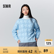 森馬毛衣女冬寬松時(shí)尚氣質(zhì)圓領(lǐng)針織衫優(yōu)雅千鳥格套頭衫女裝內(nèi)搭 藍(lán)色調(diào)00388 165/88A/L