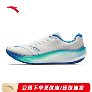 安踏（ANTA）柏油路霸3丨男鞋氮科技競訓(xùn)訓(xùn)練鞋透氣耐磨跑步鞋子男運動鞋 象牙白/新宮藍(lán)色-2 42.5 （男9）