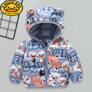 G.DUCKKIDS品牌 兒童羽絨服輕薄中小童寶寶冬季保暖秋冬裝童裝男童女童棉衣 藍(lán)色小熊 110cm 適合身高90cm左右