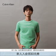 Calvin Klein Jeans夏季男女情侶中性年輕ck多色印花透氣修身短袖T恤J320931 L1C-薄荷綠 2XL （推薦175-190斤）