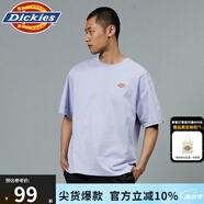 dickies簡約小logo全棉短袖男女T恤多色可選DK010991 淡紫色 XL