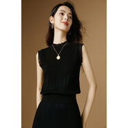 ONE BUYE【新品】萊賽爾黑色針織衫秋款氣質(zhì)內搭絕美別致上衣25080801 黑色 XL