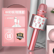 索愛(ài)（soaiy）適配直播無(wú)線(xiàn)話(huà)筒音響一體麥克風(fēng)k歌藍牙音箱手機唱歌變聲電容式設備 玫瑰金【標配版】