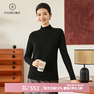 帕什【25新款新色】羊絨衫女半高領(lǐng)100山羊絨秋冬厚款針織毛衣女PS-06 黑色 2XL (135-150斤)