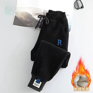 巴布豆卡樂(lè )童裝女童褲子男童冬季雪尼爾加絨加厚燈芯絨一體絨運動(dòng)褲 黑色 加絨加厚 冬季 120 建議身高110cm左右