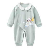 班杰威爾嬰兒衣服春秋季新生兒衣服純棉寶寶連體衣內衣睡衣長(cháng)袖哈衣爬服 【59碼】四季棉洋綠 均碼 （具體碼數參看顏色分類(lèi)） 52cm-90cm