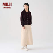 無印良品 MUJI 女式 兩穿開衫 長袖針織衫女裝上衣外套冬季毛衣 酒紅色 S (155/80A)