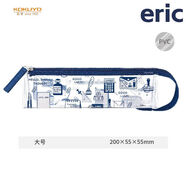國譽（KOKUYO）新品Eric橡皮章聯(lián)名日本campus第二彈清爽一夏大聯(lián)名合集筆記本活頁本修正帶中性筆點點膠筆袋 【eric聯(lián)名】大號筆袋透明藍