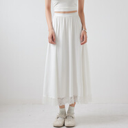 薇施蓮旗袍內襯裙防走光漢服襯裙半身長(cháng)裙安全裙白色蕾絲花邊馬面打底裙 蕾絲邊白色80cm【約2米裙擺】 均碼 75-130斤