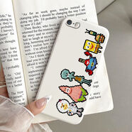 良友情iPhone5s蘋(píng)果5s se手機殼蠟筆小新pg5防摔軟膠套ip5s可愛(ài)男女情侶卡通 像素海綿寶寶tf073古董白 iphone 5