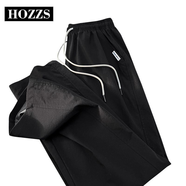 漢哲思Hozzs/漢哲思速干褲男夏季薄款褲子美式直筒冰絲寬松男士休閑長褲 黑色 M