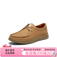暇步士（Hush Puppies）商場(chǎng)同款秋新款簡(jiǎn)約舒適通勤男休閑皮鞋 卡其色 39