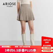 艾諾絲雅詩商場同款春秋新款小短裙百褶裙半身裙女學院風JK裙10123505 燕麥色 L （建議體重105-115斤）