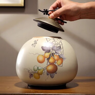 赟婭繁花陶瓷花瓶客廳入戶(hù)玄關(guān)高級感花器擺件水培插花鮮花復古風(fēng)裝飾 五福臨門(mén)【小罐-陶瓷款】