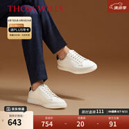 THOM WILLS男鞋真皮小白鞋男低幫黑尾軟底休閑白色板鞋男夏季百搭 白色黑尾G431-1 41 /7.5碼