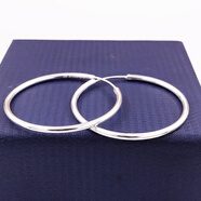 新品老銀鳯祥9999純銀耳圈耳飾女光面時(shí)尚超大圈耳環(huán)防過(guò)敏足銀 999.9光面(直徑3厘米) (80%人選