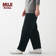 無印良品（MUJI）男女通用 針織 燈芯絨 寬松褲 無性別 男款女款 BEE04C1A 黑色 S-M